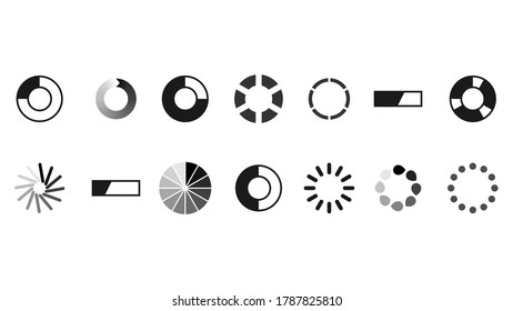 Set Collection Black Line Load Vector Design