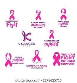 set collection of breast cancer logo