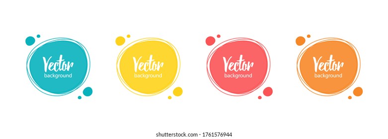 Set, collection of bright colorful vector abstract backgrounds, round frames.