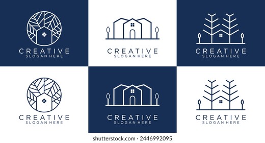 set collection building house logo	