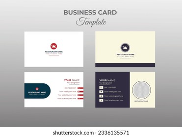 Set collection business card restaurant design template.