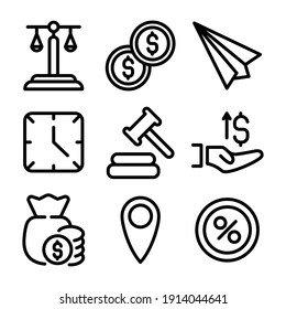 Set collection of business, office, internet, online web site, related icons on white background EPS Vector