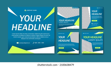 Set collection bussines social media post template.Eps10 vector