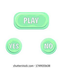 
Set, colección de botones para juegos, aplicaciones.
Objeto de forma horizontal brillante, intervalo animado, panel de inicio de página, salvapantallas de juego. Los iconos son de color verde redondo. Imagen vectorial.