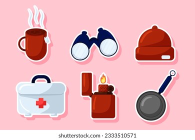 Set Collection of Camping Sticker