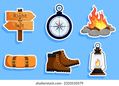 Set Collection of Camping Sticker