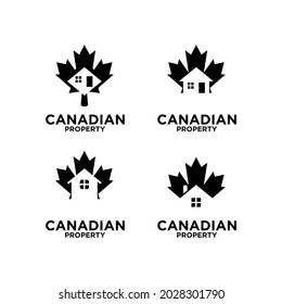 Set Collection Canadian property real estate logo icon design vector