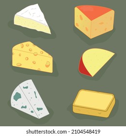 Sammlung von Käse. Vektorgrafik