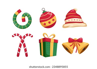 Establecer colección de elementos de Navidad