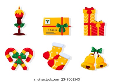 Establecer colección de elementos de Navidad