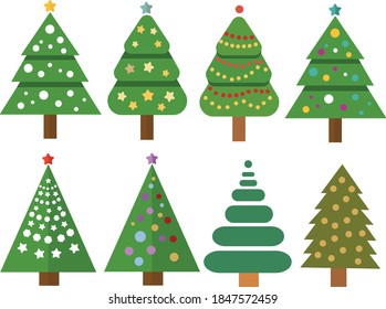 
Set collection of christmas trees.
