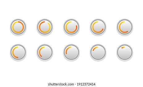 Set Collection Circle Color Gradient Load Status Icons Vector Design Style