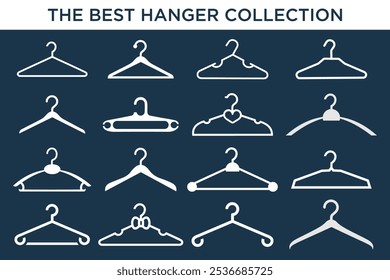 set collection of clothes hanger logo designs, minimalist hanger . Vector illustration