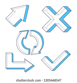 Set of collection color vector arrows icon concept design. Design art and creativity vector icon. Vector illustration EPS.8 EPS.10