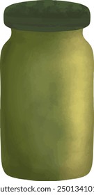 set collection of colorful bottle and jar, cosmetics and health product, vector illustration on white