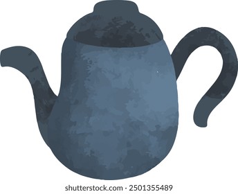 set collection of colorful teapot and kettle, vector illustration on white