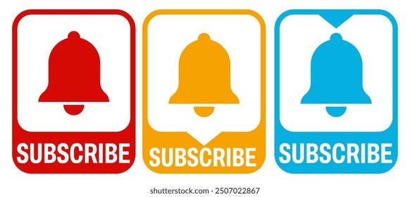 set collection colorful trendy subscribe sign icon. subscription labels template design vector illustration