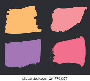 Establecer la colección de pinceladas de pinceladas de colores marcos Elementos