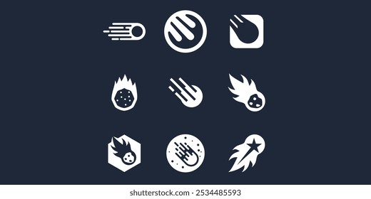 Set collection of Comet meteor logo vector icon illustration design