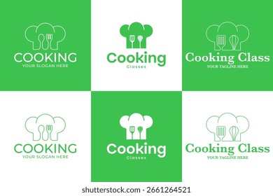 Set collection of cooking classes logo design template vector illustration