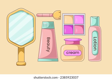 Set Collection of Cosmetic Element Design