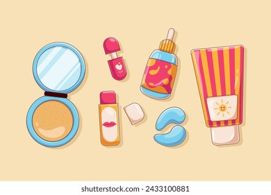 Set Collection of Cosmetic Element Design