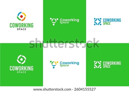 Set collection of coworking space logo design template vector illustration