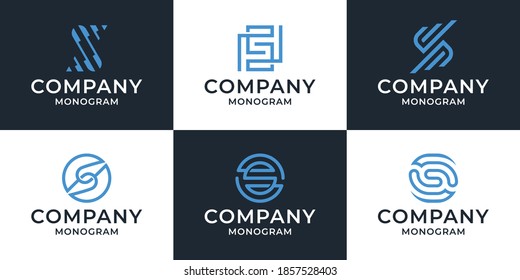 Set of collection creative letter S logo design bundle inspiration template