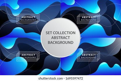 set collection Creative modern design 3d flow shape banner. Liquid wave backgrounds for Poster, presentation and web Banner