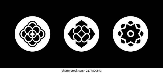 Set of collection creative symbol design. Exploration geometric shape design element. Vector, 2022-2023