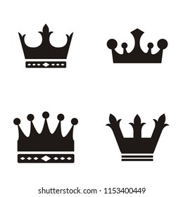 Set collection crown king logo