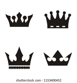 Set collection crown king logo