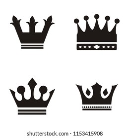 Set collection crown king logo