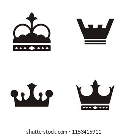 Set collection crown king logo