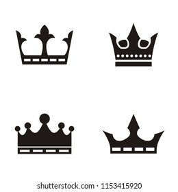 Set collection crown king logo