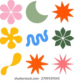 Conjunto de Coleção Abstract Geometric Sticker Elements