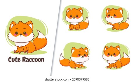 Set collection cute cartoon character isolated hand drawn style