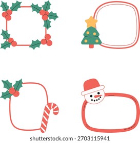 Conjunto de marco de borde de Navidades lindas de Colección