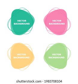 Conjunto, colección de bonitos fondos abstractos vectoriales coloridos, marcos redondeados modernos, elementos de diseño.