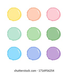 Set, collection of cute pastel colors macaron, sweet french confection.