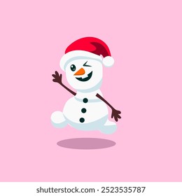 set of collection cute snowman is greet in christmas for elements, clipart and sticker