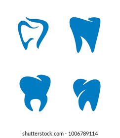 Set collection dental leaf logo