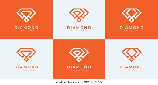 set of collection diamond logo design templates.