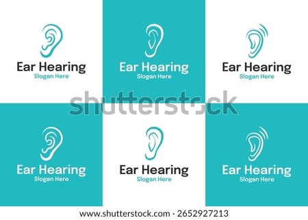 Set collection of ear hearing logo design template vector illustration