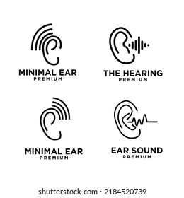 Set-Kollektion Ohr-Hörlogo Vorlage Vektorsymbol