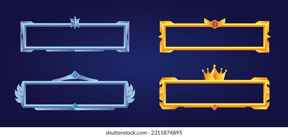 set collection of empty rectangle border game bundle, border for game element