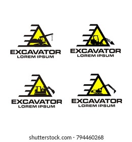 Set collection of excavator logo design