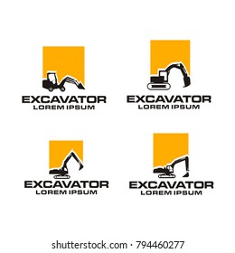 Set collection of excavator logo design