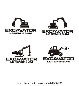 Set collection of excavator logo design