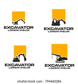 Set collection of excavator logo design